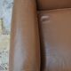 Vintage caramel leather club armchair