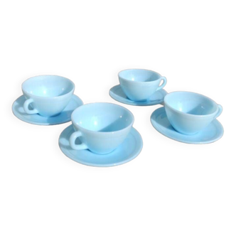 Lot de 4 tasses et soucoupe duralex vintage