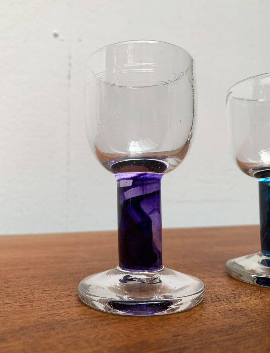 Verres de design allemand par Regina Kaufmann pour Glashagen Hütte, ensemble de 4