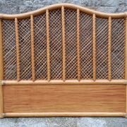Headboard wood and rattan, braces, vintage, 60s