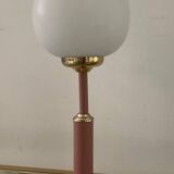 Lampe vintage en métal et opaline années 70