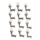 12 bronze and brass knife rests, African art, gazelles