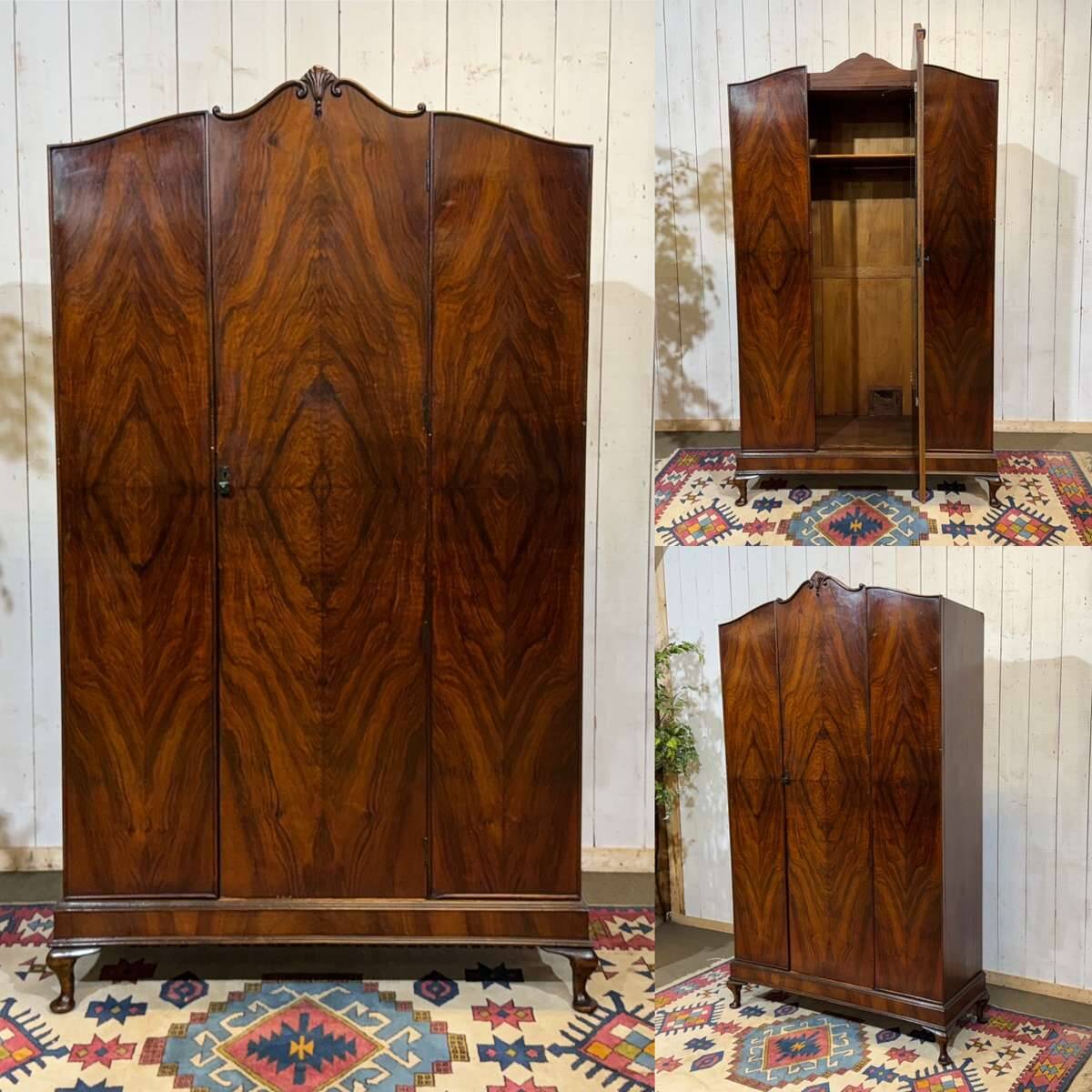 English wardrobe from the 1930s in walnut.