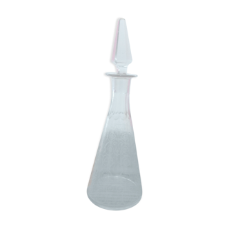 Chiseled glass liquor decanter