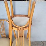 4 designer chairs in bent beech ep 1950 Italy