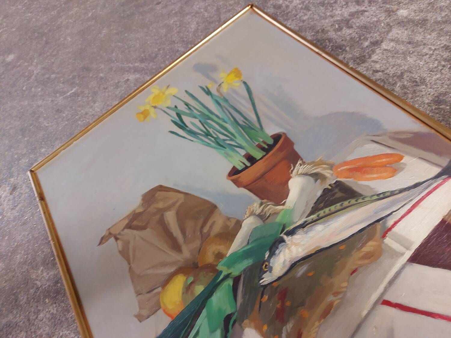 Painting, oil on canvas still life, Michel Mercier