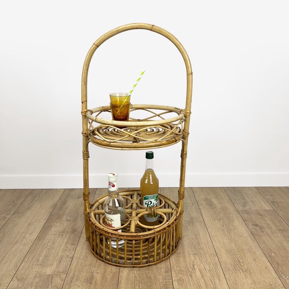 Rattan bottle holders from the 60s