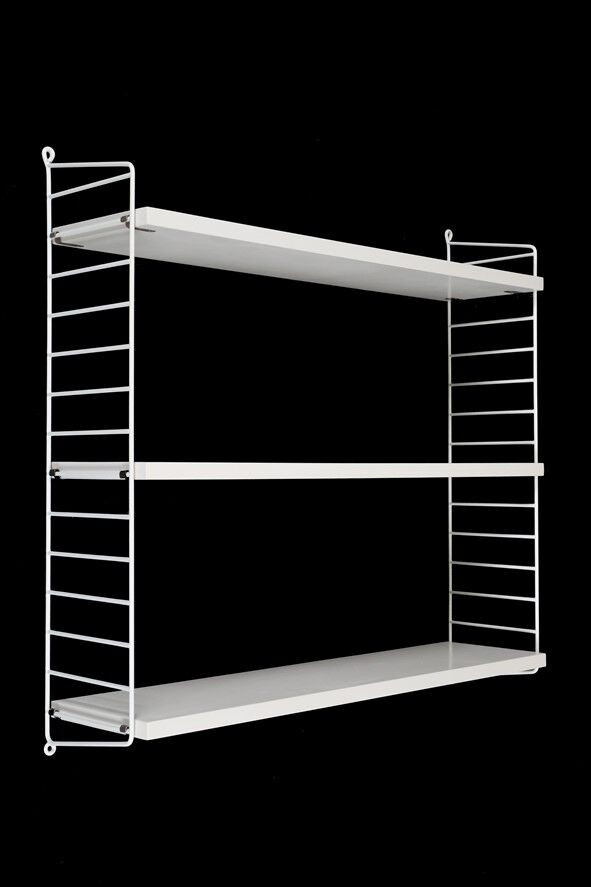 Original String shelf / Kajsa + Nisse Strinning / mid-century modern design / white / 75x80x20cm