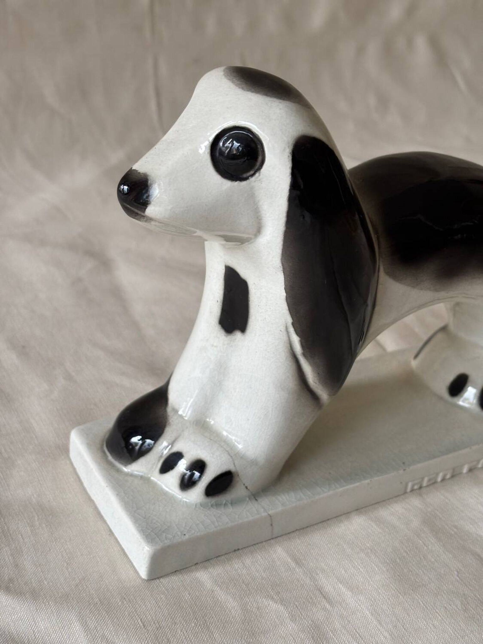 Chien en céramique Geo Condé 1930 Saint-Clement