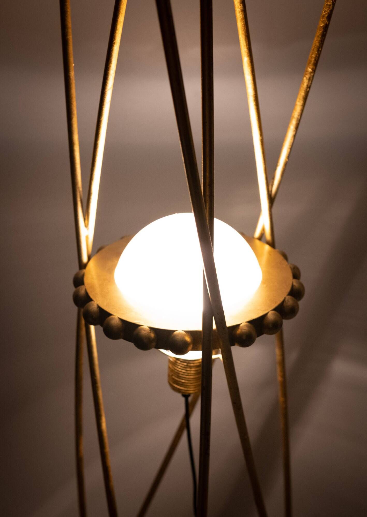 Mikado Antique Gold Art floor lamp 1980s Italy