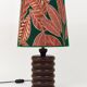 Mid-century table or accent lamp, turned wooden base, Sweden, 1970s