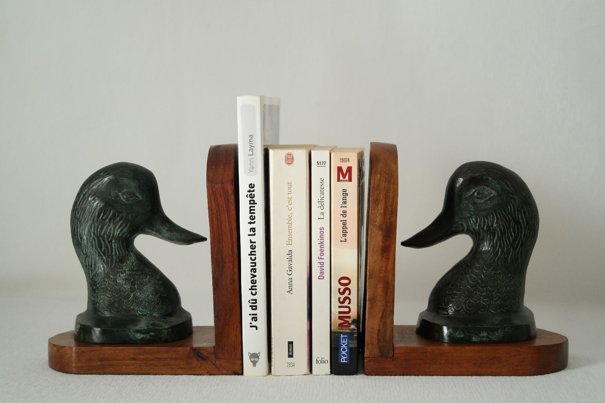 Pair of Greenhouse books vintage duck metal and mahogany
