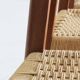 Mid Century Danish teak and paper cord dining chairs 1960s , set of 4