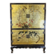 Vintage Chinese cabinet gold leaf / flowers and birds / bohemian