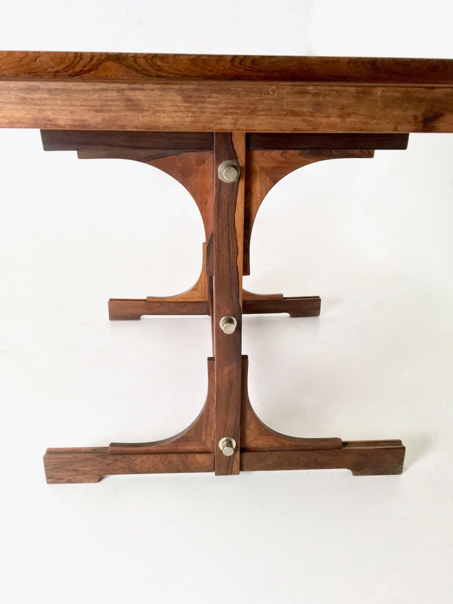 Midcentury rectangular wooden extendible dining table, italy 1960s