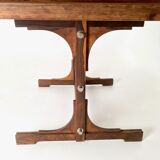 Midcentury rectangular wooden extendible dining table, italy 1960s