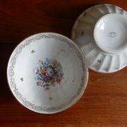 2 French JW porcelain milk coffee bowls