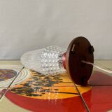 Small vintage bedside lamp in molded glass - 1950s