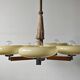 Art Deco Chandelier with 5 Arms and Round Shades from the 1930s