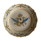 Assiette de Nevers en faïence fin XVIIIe siècle décor d'écusson à fleur