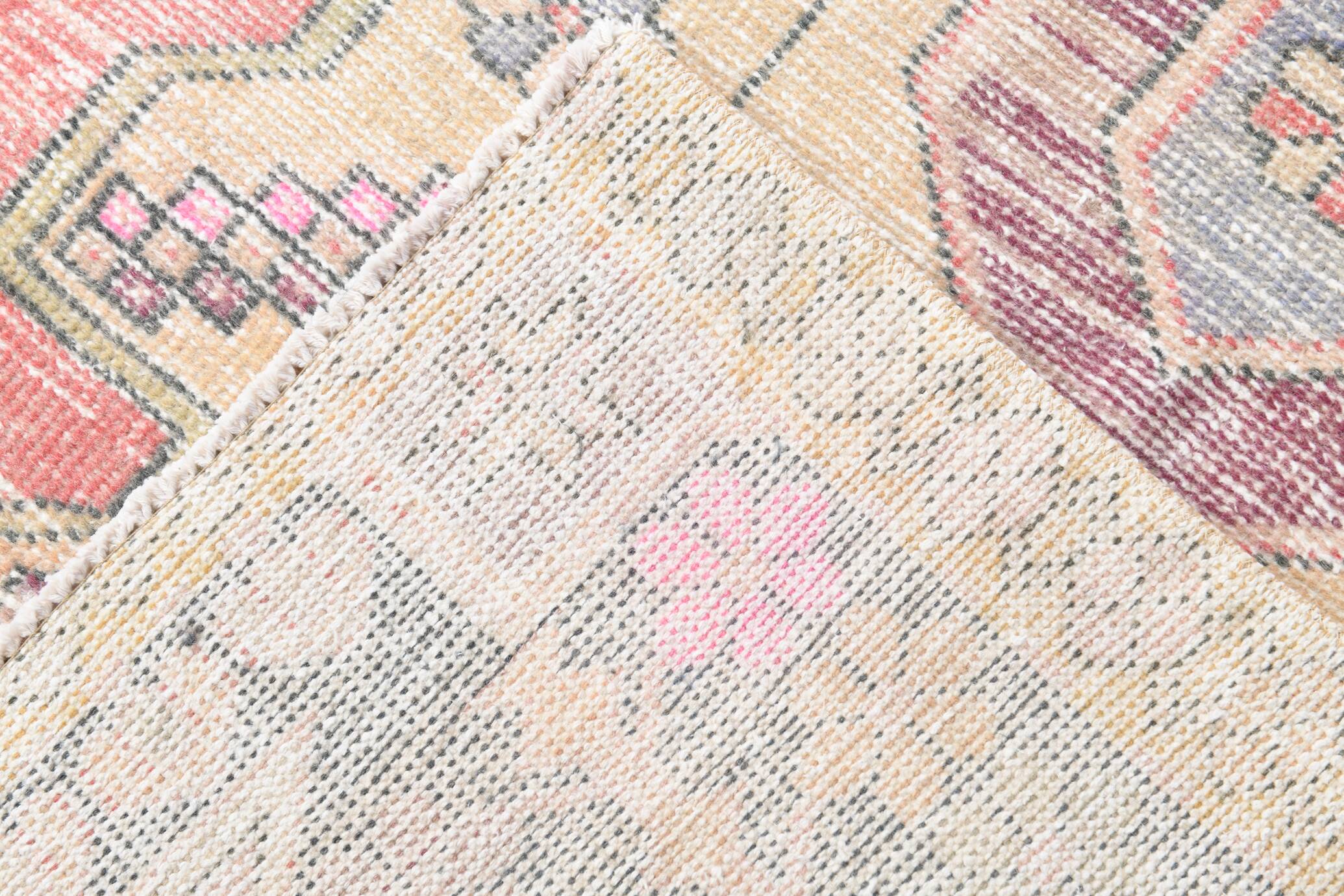 4x8 Rug For Living Room Pale Red Oriental Antique Vintage Rug, 128x248Cm