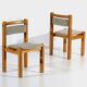 Set of six solid pine vintage mid century modern dining chairs by Danish Thorsø Møbelfabrik, 1960s