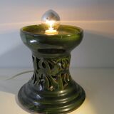Large 1980s lamp, openwork ceramic