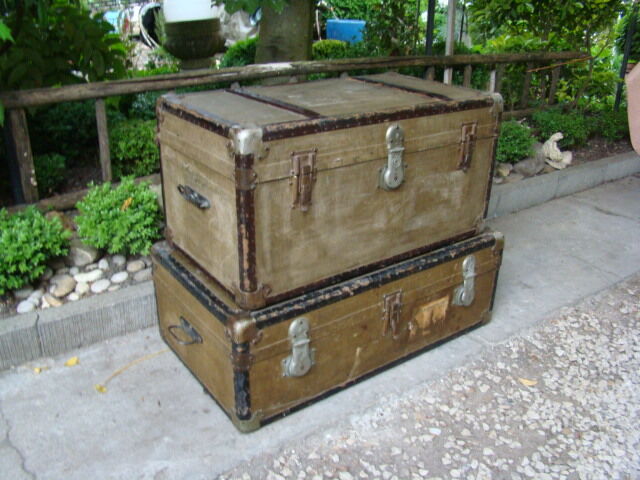Old travel trunk