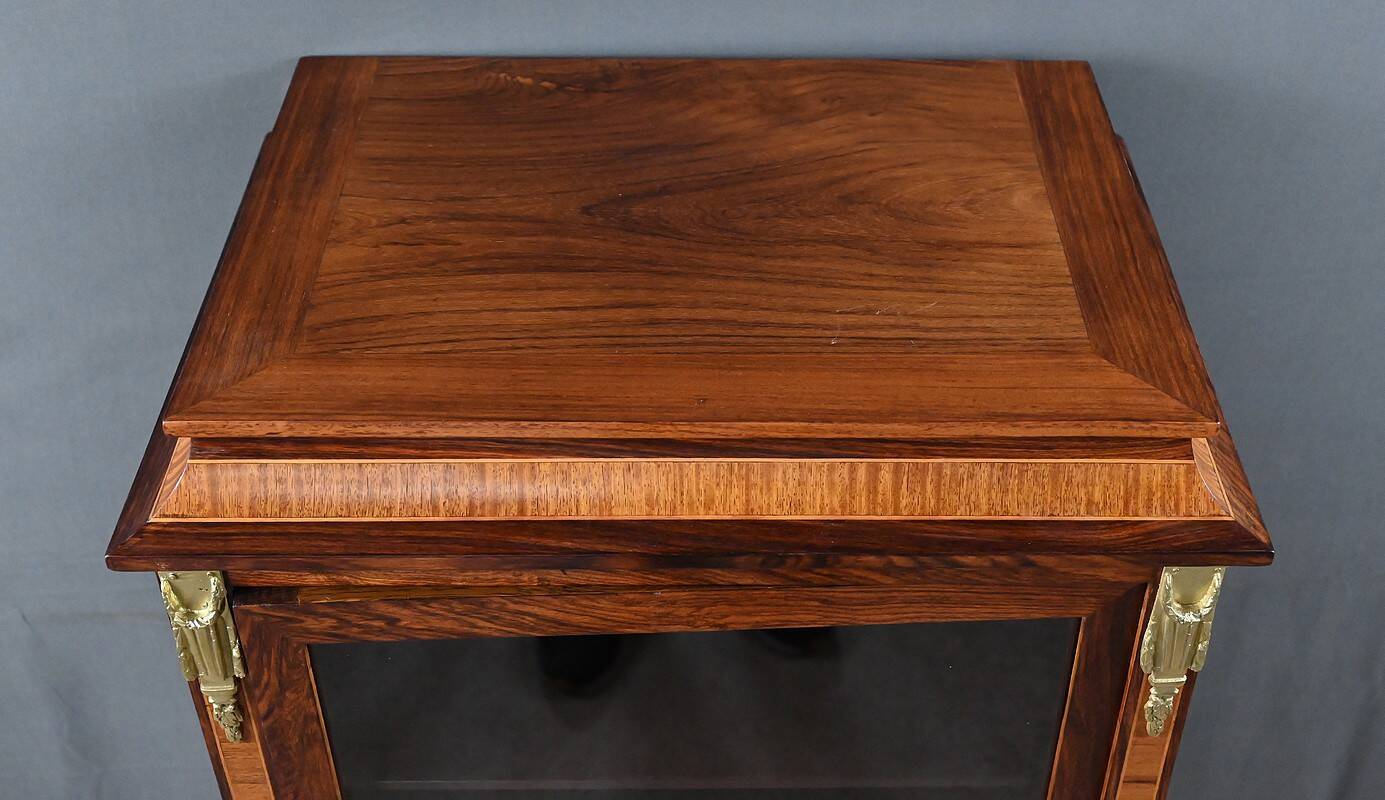 Rosewood and rosewood marquetry display cabinet, Louis XVI style – first part of the 20th century