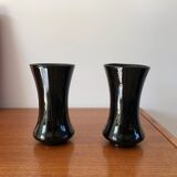 Pair of black opaline vases early 20th century