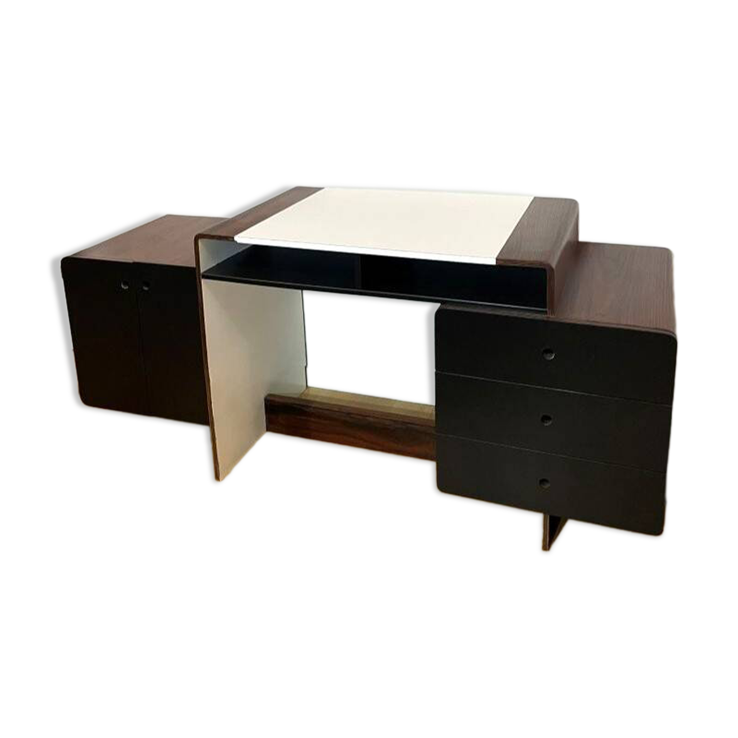 Space Age vintage 1970s desk in wood and black – PM