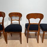 Biedermeier Shovel Chairs in Walnut, Roots Veneer, South Germany, 1845, Set of 6