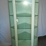 Painted metal ophthalmologist's corner display case, early 20th century