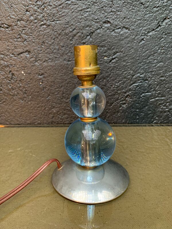 Pied de lampe moderniste en verre, Henri Morand