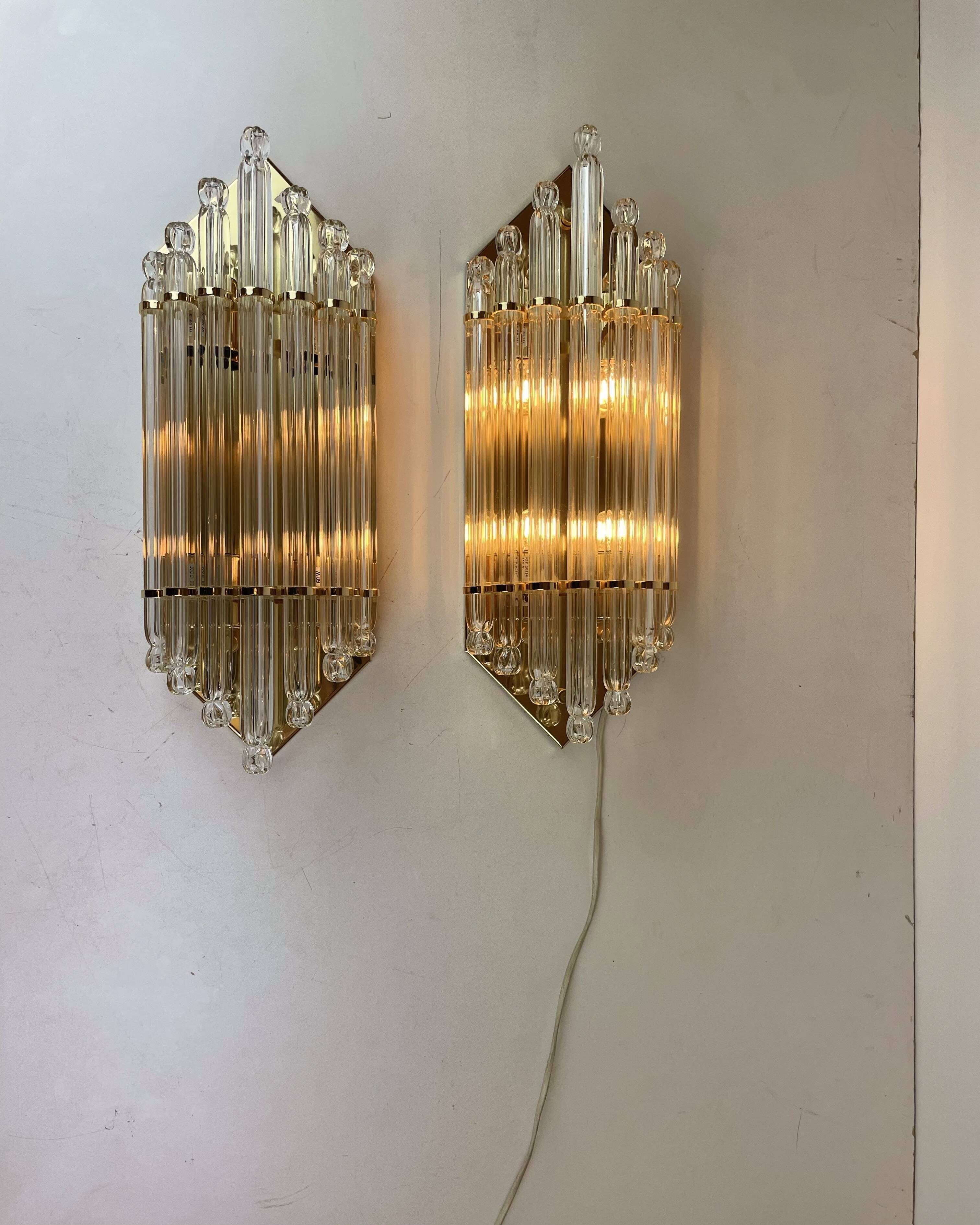 Pair of Hollywood Regency Sconces by Vadisa, 1980s