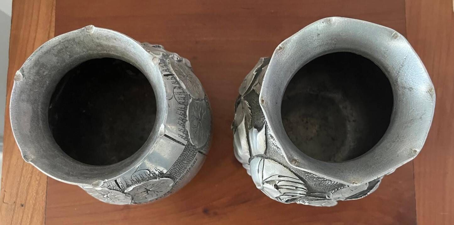 Art Deco/Art Nouveau vases signed M. Montagne vintage (1920-1930)