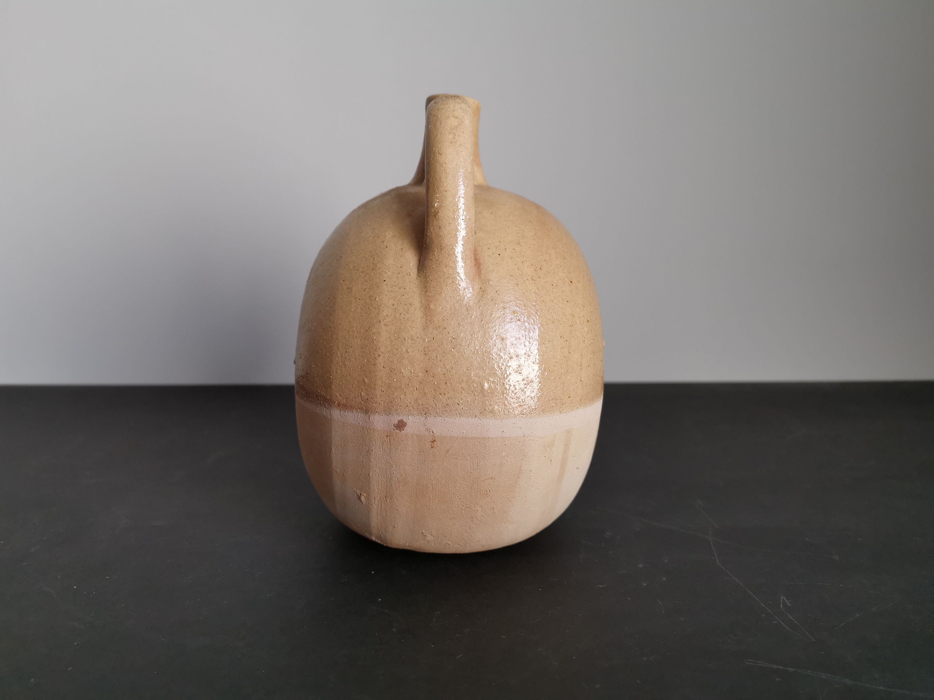 French soliflore vase in enamelled sandstone / signature / French ceramics / artisanal work