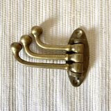 Triple hook brass coat rack
