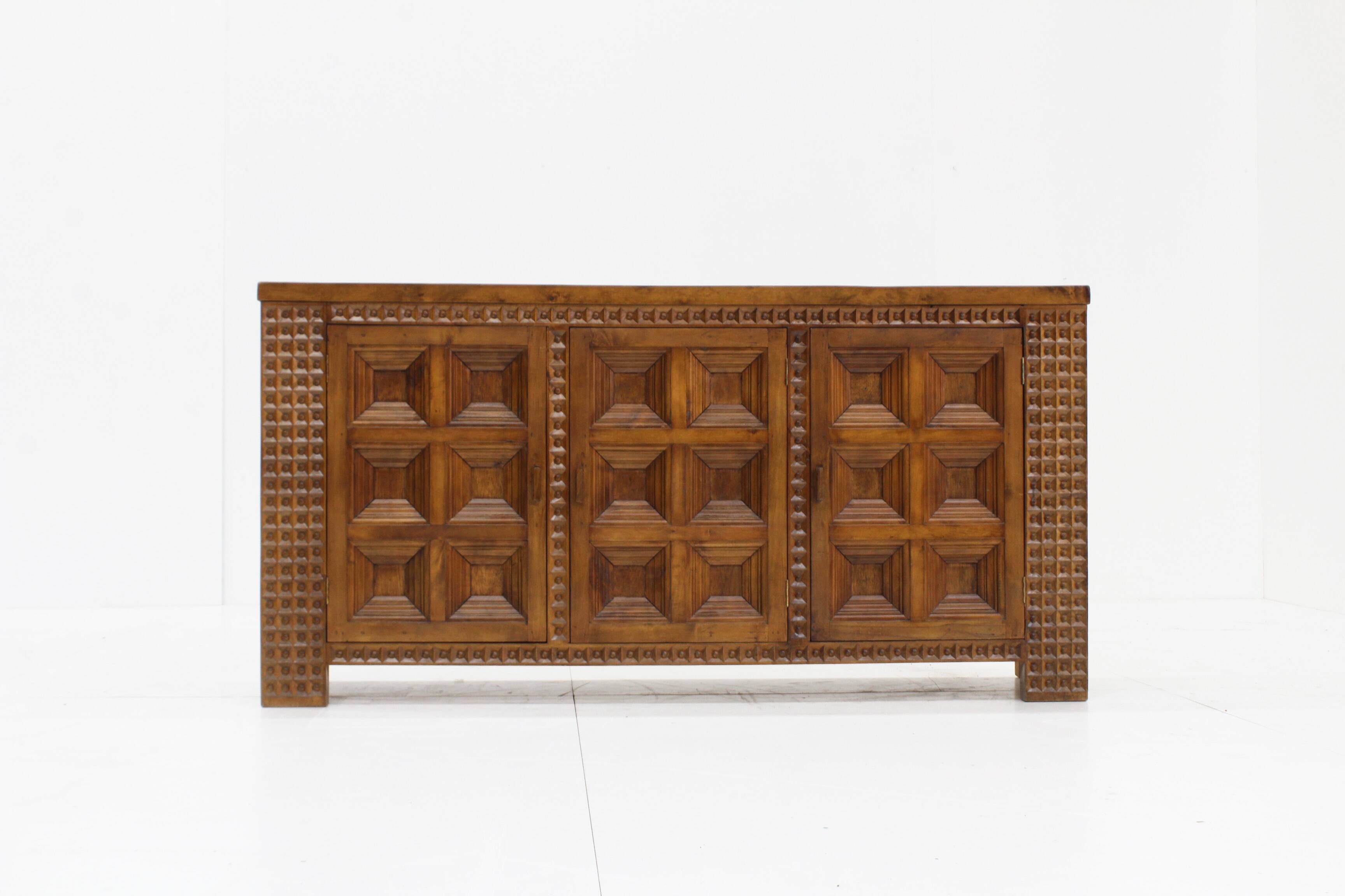 Spanish Brutalist Sideboard solid wood