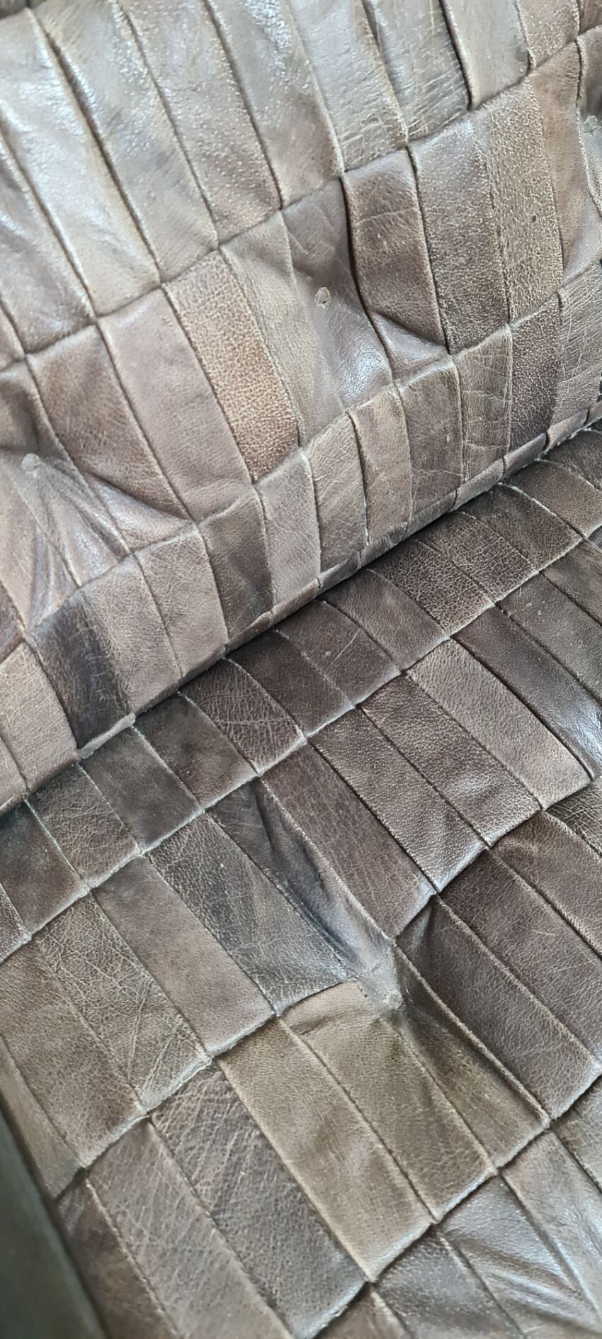 Vintage patchwork leather reclining chair