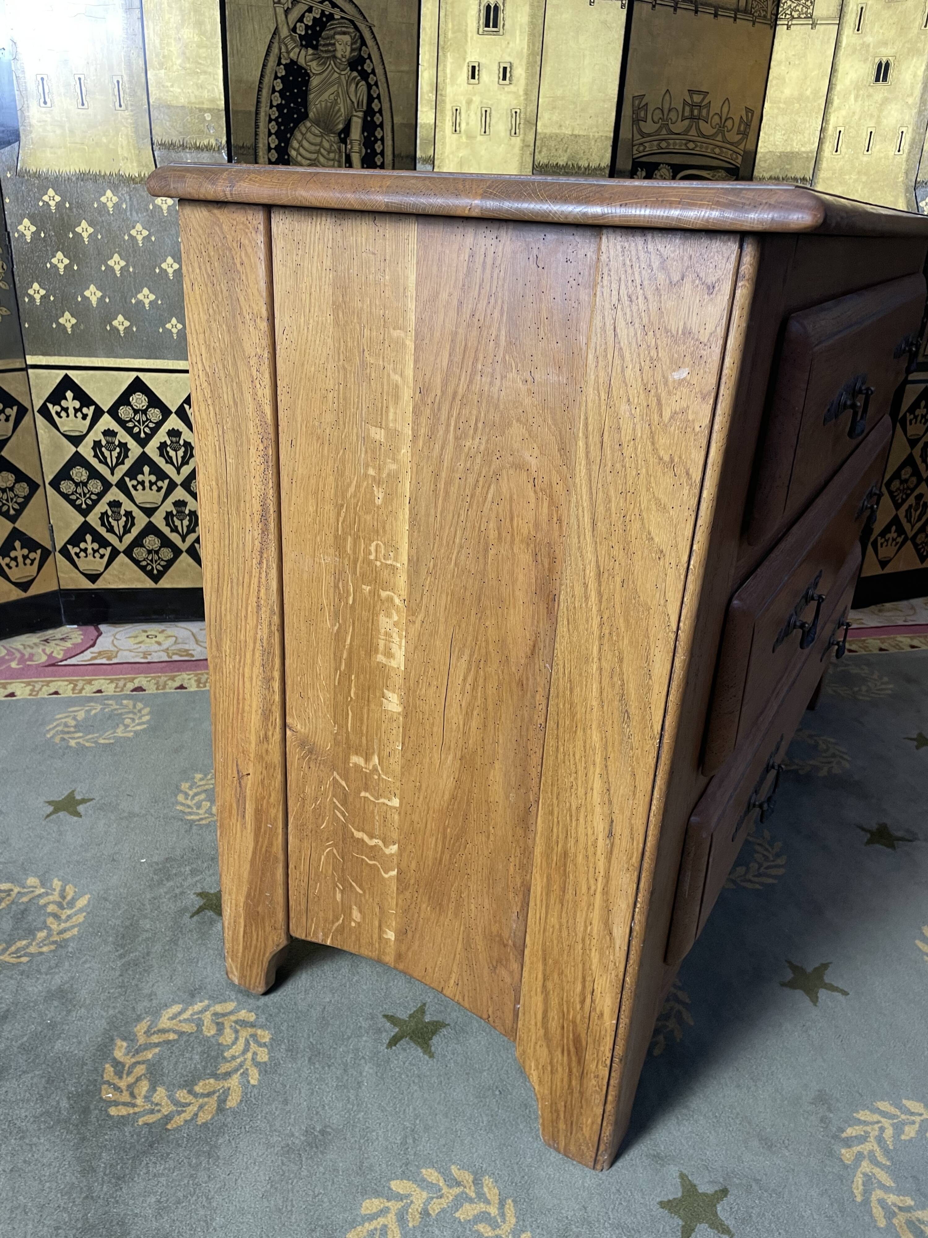 Rustic solid oak chest of drawers