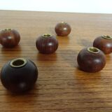 Danish Teak Candleholders, 1960s, Set of 6