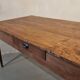 Antique French oak dining table with pine top – 19th century