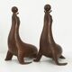 Pair of 1950 vintage sea lion bookends