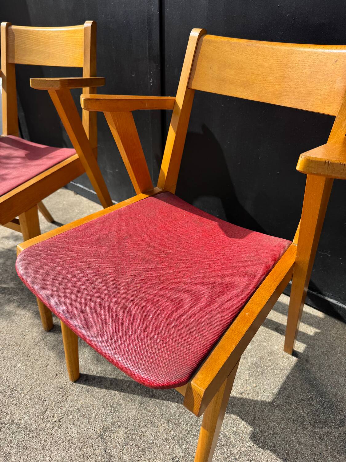 Bridge chairs with compass legs from the 1960s.