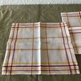 Serie de 12 serviettes en lin et coton anciennes