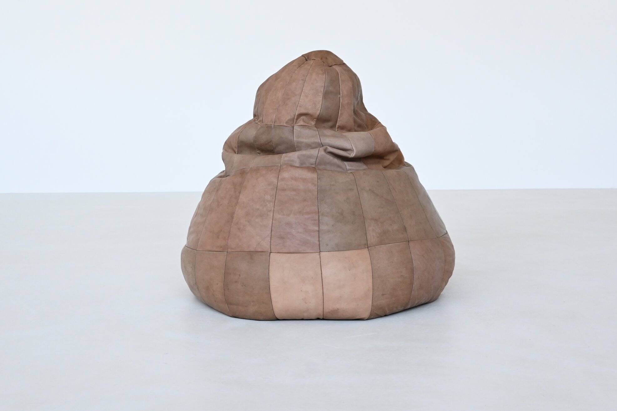 De Sede patchwork Bean Bag pouf in leather Switzerland 1970