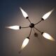 Lustre with 5 branches from the 1960s - 1970s in solid brass and black metal.
