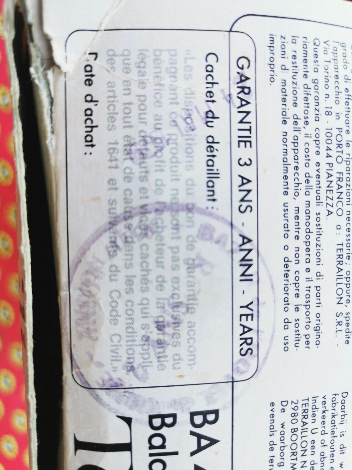 Orange Terraillon scale with box