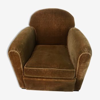 Golden velvet club chair